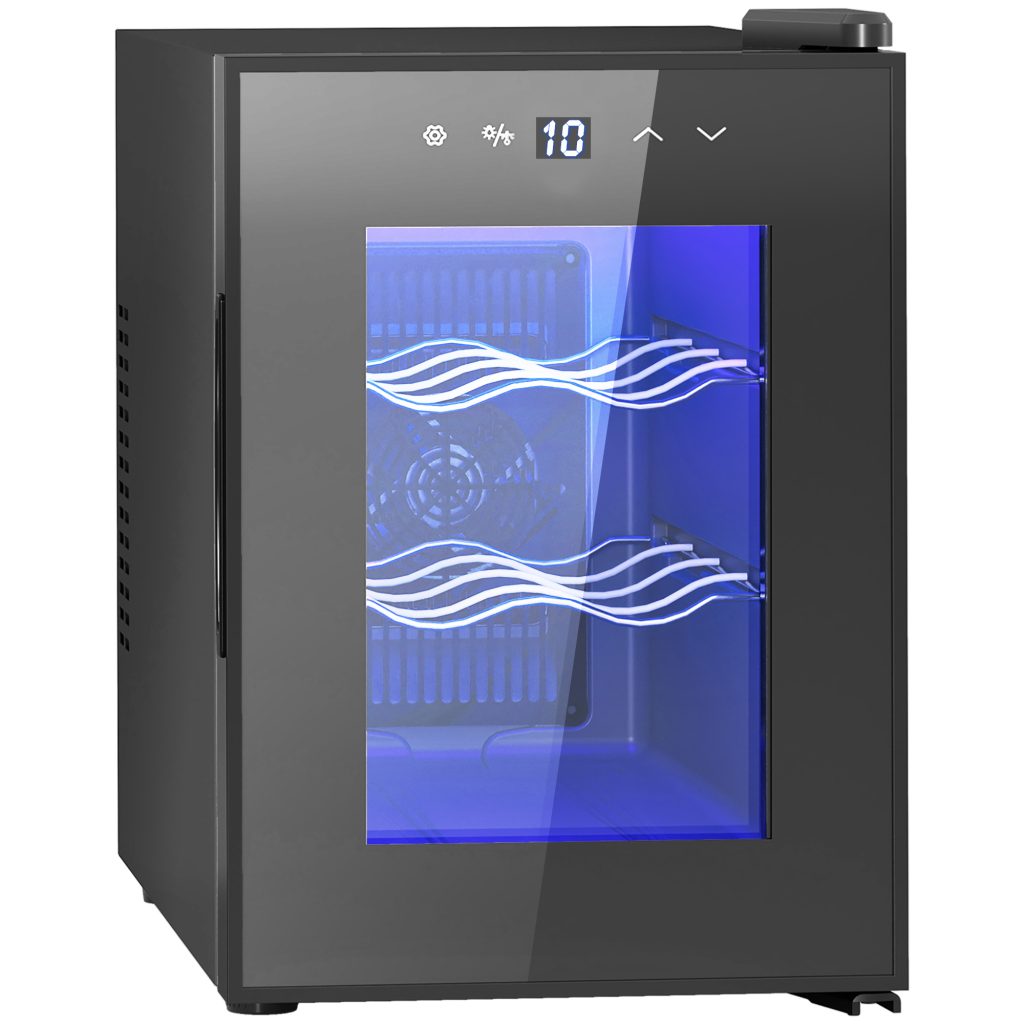 Réfrigérateur à vin de comptoir pour six bouteilles, 8-18 °C